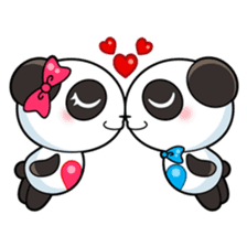 Cute Valentine Panda Couple sticker #3237146