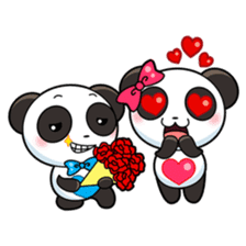 Cute Valentine Panda Couple sticker #3237148
