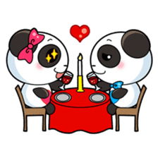Cute Valentine Panda Couple sticker #3237151