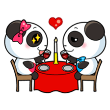 Cute Valentine Panda Couple sticker #3237151