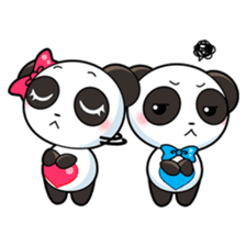 Cute Valentine Panda Couple sticker #3237152
