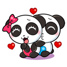 Cute Valentine Panda Couple sticker #3237153