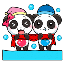Cute Valentine Panda Couple sticker #3237154