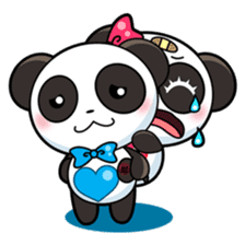 Cute Valentine Panda Couple sticker #3237157