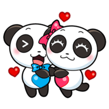 Cute Valentine Panda Couple sticker #3237159
