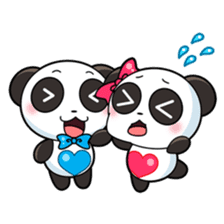 Cute Valentine Panda Couple sticker #3237160