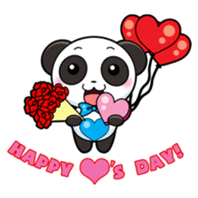 Cute Valentine Panda Couple sticker #3237163