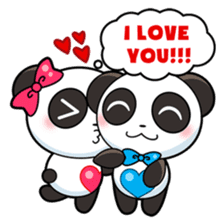 Cute Valentine Panda Couple sticker #3237164