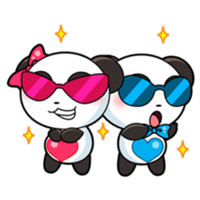Cute Valentine Panda Couple sticker #3237170