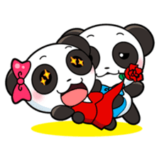 Cute Valentine Panda Couple sticker #3237173