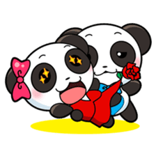 Cute Valentine Panda Couple sticker #3237173