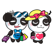 Cute Valentine Panda Couple sticker #3237174