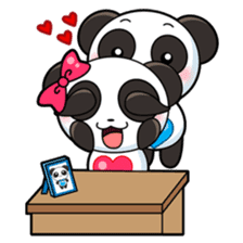 Cute Valentine Panda Couple sticker #3237175