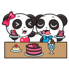 Cute Valentine Panda Couple sticker #3237176