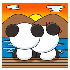 Cute Valentine Panda Couple sticker #3237178