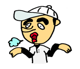 Japanese baseball boy sticker #3238911