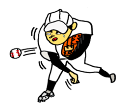 Japanese baseball boy sticker #3238916