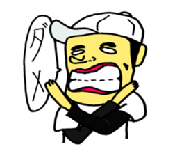 Japanese baseball boy sticker #3238917