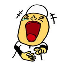 Japanese baseball boy sticker #3238930