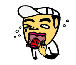 Japanese baseball boy sticker #3238931