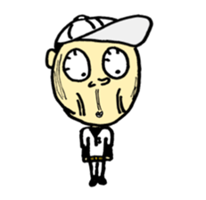 Japanese baseball boy sticker #3238933