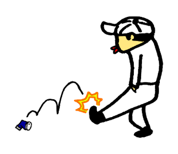 Japanese baseball boy sticker #3238934