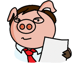 Cute pig us sticker #3240547