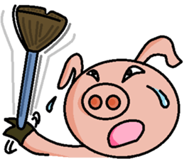 Cute pig us sticker #3240557