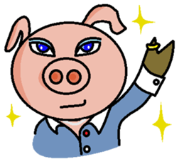 Cute pig us sticker #3240568
