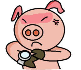 Cute pig us sticker #3240574