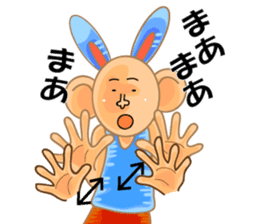 sign language and blue rabbit man 2 sticker #3242299