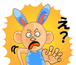 sign language and blue rabbit man 2 sticker #3242317