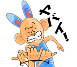 sign language and blue rabbit man 2 sticker #3242322