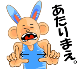 sign language and blue rabbit man 2 sticker #3242329