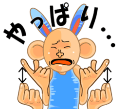 sign language and blue rabbit man 2 sticker #3242330