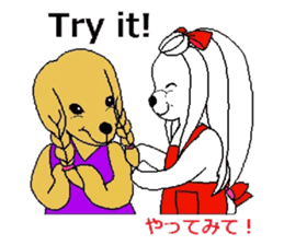 play hairdresser of the maltese dog sticker #3244888