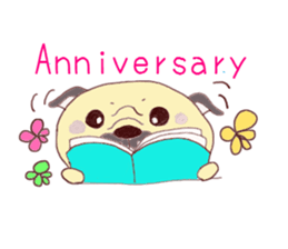 Pug Happy day sticker #3250348