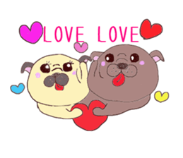 Pug Happy day sticker #3250349