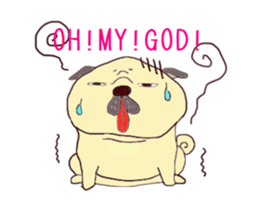 Pug Happy day sticker #3250350