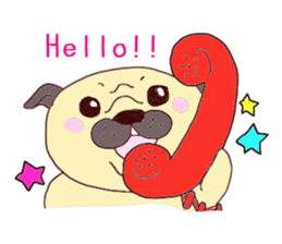 Pug Happy day sticker #3250351