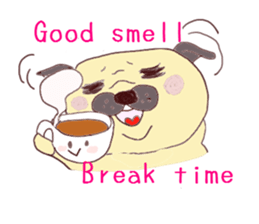 Pug Happy day sticker #3250353