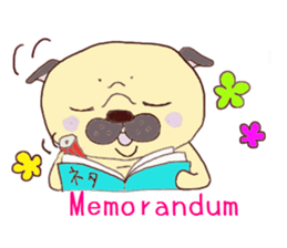 Pug Happy day sticker #3250354