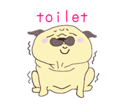 Pug Happy day sticker #3250358