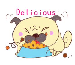 Pug Happy day sticker #3250364