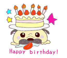 Pug Happy day sticker #3250370