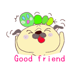 Pug Happy day sticker #3250377