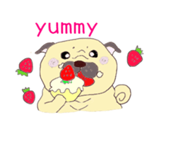 Pug Happy day sticker #3250378
