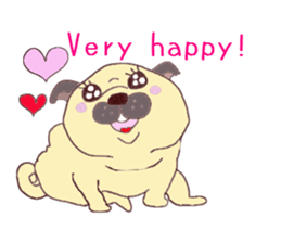 Pug Happy day sticker #3250379