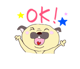 Pug Happy day sticker #3250383