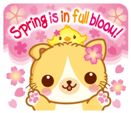 MunchkinCat!Spring is in full bloom!Eng. sticker #3251339